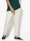 Blackberrys Off White Solid Slim Fit Chinos Men