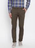 Blackberrys Olive Green Regular Fit Solid Trouser Men