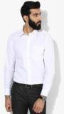 Blackberrys White Solid Regular Fit Formal Shirt Men