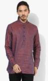 Blackberrys Wine Solid Kurta Men