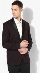 Blackberrys Wine Solid Slim Fit Jacket & Blazers men