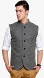 Blackbuk India Grey Solid Nehru Jacket Men