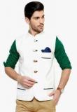 Blackbuk India White Smart Casual Nehru Jacket Men