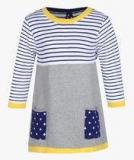 Blue Giraffe Grey Melange Dress Girls