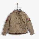 Blue Giraffe Khaki Winter Jacket Girls