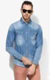 Blue Saint Blue Solid Slim Fit Casual Shirt Men