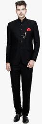 Bluethreads Black Solid Suit Men