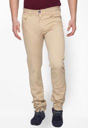 Blumerq Solid Beige Chinos Men