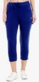 Bodyactive Blue Solid Capri Women