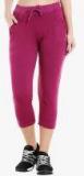 Bodyactive Burgundy Solid Capri Women