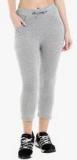 Bodyactive Grey Melange Solid Capri Women