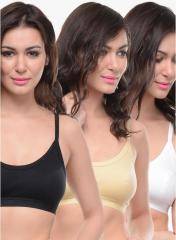 Bodycare Pack Of 3 Multicoloured Solid Bra women