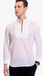 Bolt White Solid Slim Fit Kurta men