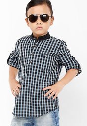 Bon Organik Black Casual Shirt Boys