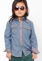 Bon Organik Grey Casual Shirt Boys