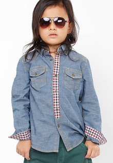 Bon Organik Grey Casual Shirt boys