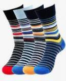 Bonjour Pack Of 4 Multicoloured Striped Socks Men