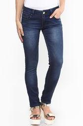 Boohoo Blue Evie High Rise Skinny Jeans Women