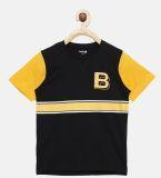 Bossini Black Colourblocked Round Neck T Shirt Boys