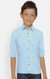 Bossini Blue Checked Regular Fit Casual Shirt Boys