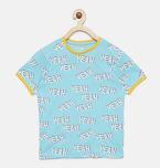 Bossini Blue Printed Round Neck T Shirt Boys