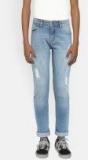 Bossini Blue Slim Fit Mid Rise Mildly Distressed Jeans Boys