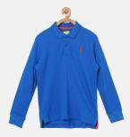 Bossini Blue Solid Polo Collar Tshirts boys