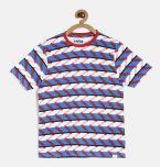 Bossini Blue Striped Round Neck T Shirt Boys