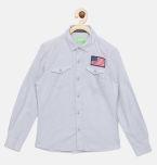 Bossini Grey Regular Fit Solid Casual Shirt Boys