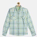 Bossini Lime Green & Blue Checked Casual Shirt Boys