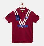 Bossini Maroon Printed Polo Collar Tshirts boys