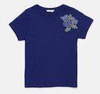 Bossini Navy Blue Self Design Round Neck T Shirt Girls