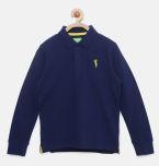 Bossini Navy Blue Solid Polo Collar Tshirts boys