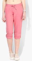 Bossini Pink Solid Capri Women