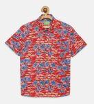 Bossini Red & Blue Printed Casual Shirt Boys