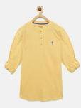 Bossini Yellow Solid Mandarin Collar T Shirt Boys