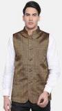 British Club Brown Solid Nehru Jacket Men