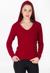 British Cross Red Solid Sweatshirts Women