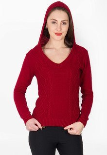 British Cross Red Solid Sweatshirts women