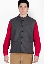 British Cross Solid Grey Waistcoat men