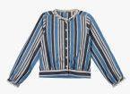 Budding Bees Blue Striped Casual Top Girls