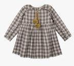 Budding Bees Brown Checked Casual Dress girls