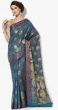 Bunkar Blue Embellished Banarasi Saree women