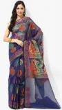 Bunkar Blue Embellished Saree women