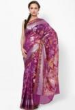 Bunkar Faux Silk Banarasi Multi Purple Saree Women