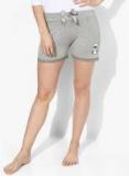 Bwitch Grey Self Design Lounge Shorts Women