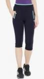 C9 Navy Blue Solid Capri Women