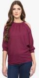 Calgari Maroon Solid Blouse Women