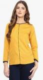 Calgari Mustard Yellow Solid Blouse Women