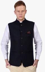 Callino London Navy Blue Solid Waistcoat men